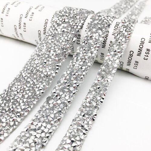 Ruban En Cristal Pour Strass, 1 Mètre, 5/10/15/20/25mm, Ruban En Faux Diamant, Fleur Acrylique, Maille, Bande De Couture, Bande Correctrice Chaude
