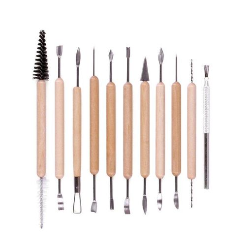 Outils De Poterie, Ensemble D'outils De Sculpture En Argile, Pour Les Travaux D'art En Céramique Et L'artisanat De Vacances, 11 Pièces