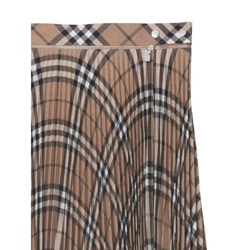 Burberry Jupe Plissée À Carreaux - Tons Neutres