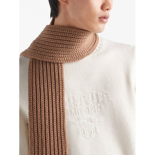 Prada Pull En Cachemire À Logo Brodé - Blanc