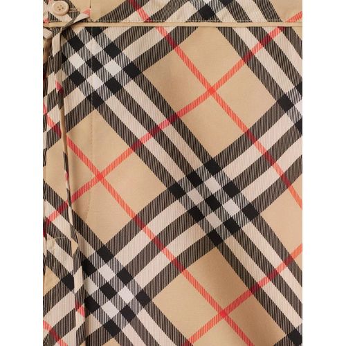 Burberry Short En Soie À Carreaux - Tons Neutres