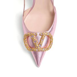 Valentino Garavani Escarpins Vlogo Signature 80 Mm À Bride Arrière - Rose