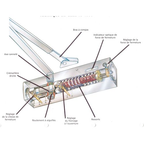 Ferme-porte série TS 4000 finition bronze fourni sans bras - GEZE - 102 790