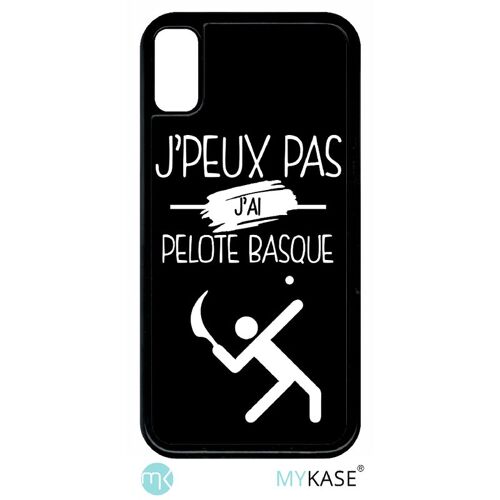 Coque pour iphone xs - j peux pas j ai pelote basque 2 - noir