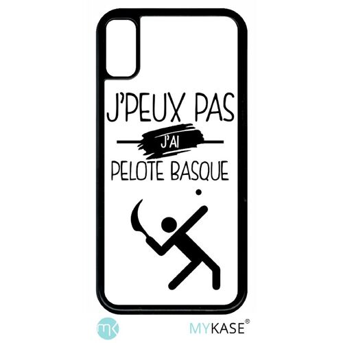 Coque pour iphone xs - j peux pas j ai pelote basque 1 - noir
