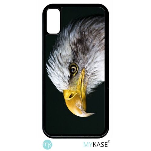 Coque pour iphone xs - tete d'aigle royal - noir