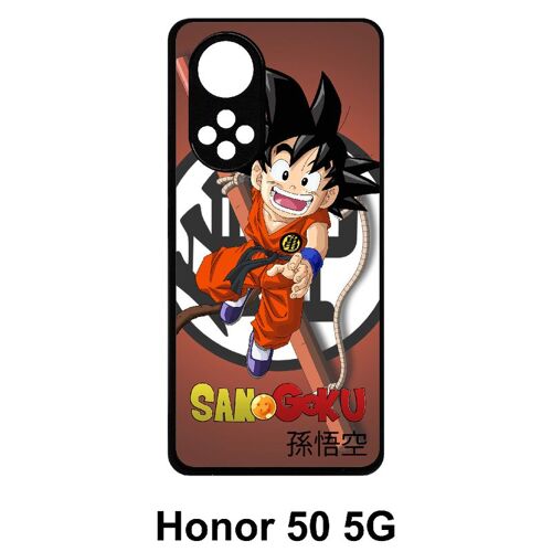 Coque honor 50 5g - dragon ball kid san goku - silicone - noir
