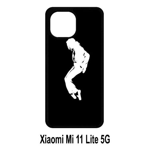 Coque pour xiaomi mi 11 lite 5g - silhouette michael jackson moonwalk - silicone - noir