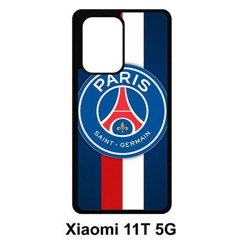 Coque Pour Xiaomi 11t 5g - Psg Paris Saint Germain Bleu Blanc Rouge - Silicone - Noir