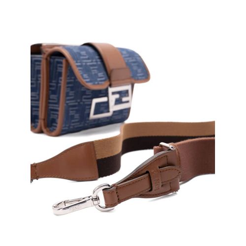 FENDI sac à bandoulière à logo jacquard - Bleu