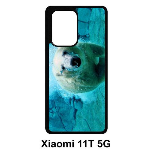 Coque Pour Xiaomi 11t 5g - Gros Ours Blanc Plongee - Silicone - Noir