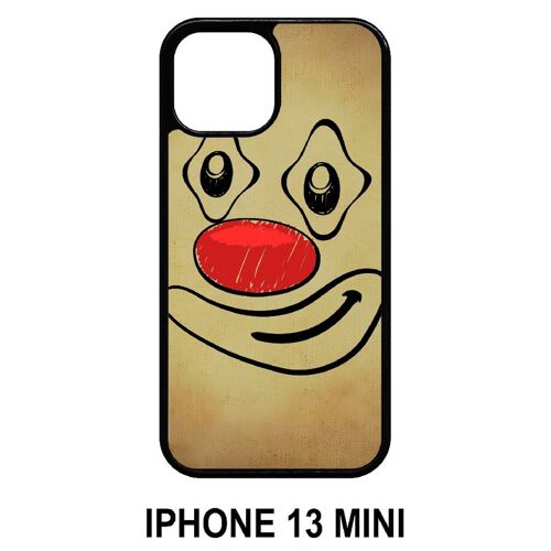 Coque Iphone 13 Mini - Smiley Clown Nez Rouge - Silicone - Noir