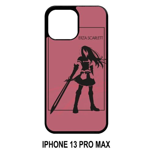 Coque iphone 13 pro max - fairy tail erza scarlett - silicone - noir