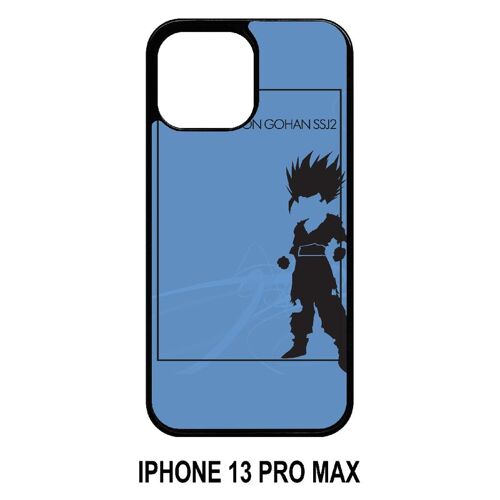 Coque iphone 13 pro max - dragon ball z son gohan ssj2 - silicone - noir