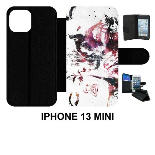 Etui À Rabat Iphone 13 Mini - Creative Art Love Will Tear Us Apart - Simili-Cuir - Noir