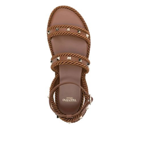 Valentino Garavani Sandales Rockstud - Marron