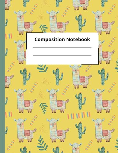 Composition Notebook: Back To School Gift Idea College Ruled Blank Lined Llama Notebook Journal