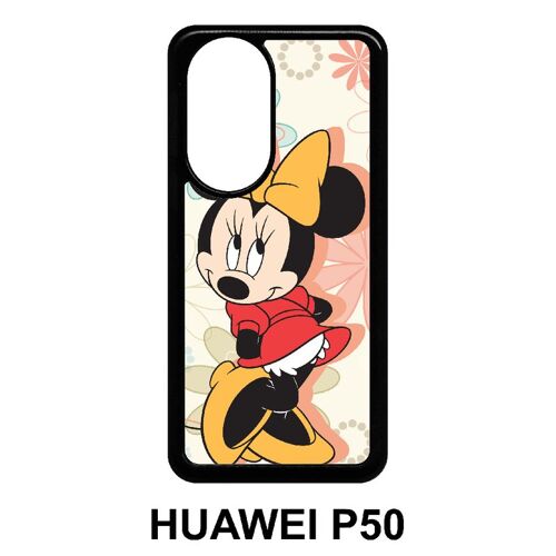 Coque huawei p50 - disney minnie timide - silicone - noir