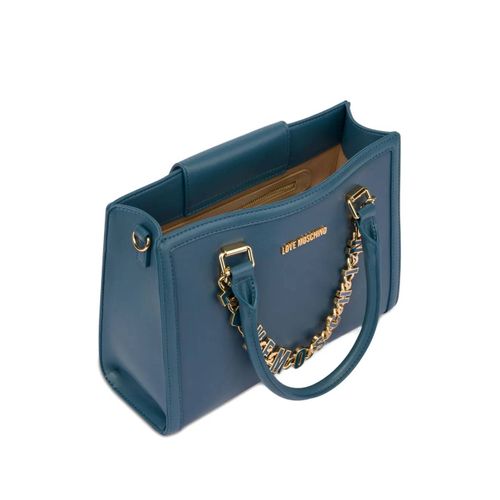 Love Moschino sac cabas à plaque logo - Bleu