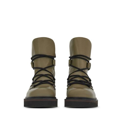 Ferragamo Bottines En Cuir À Bout Rond - Vert