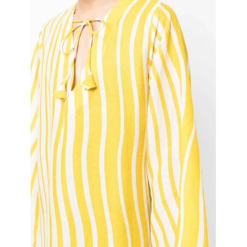 Bambah Robe Caftan Sicily À Rayures - Jaune