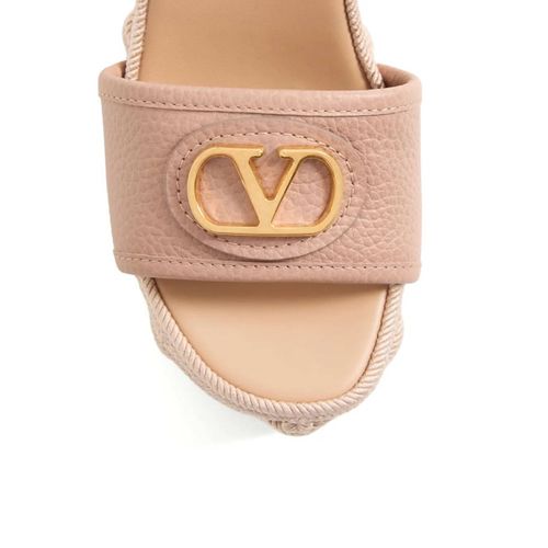 Valentino Garavani Sandales Compensées À Détail Vlogo 120 Mm - Rose