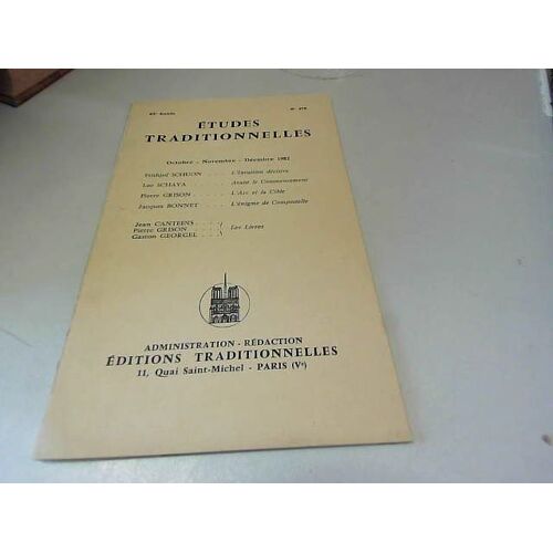 Etudes Traditionnelles 83 Année N°478