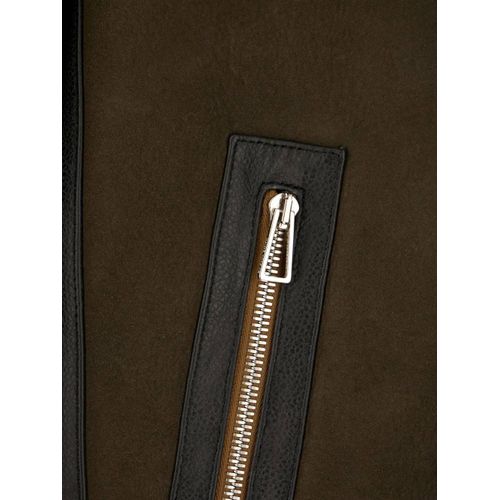 Paul Smith Veste En Peau Lainée À Détails En Cuir - Marron