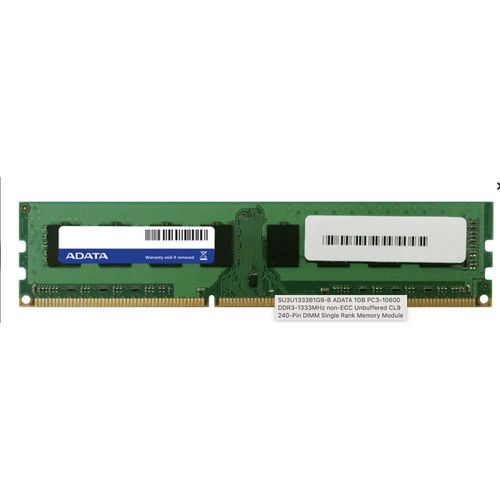 Mémoire 1GB PC3-10600 DDR3-1333MHz CL9 240-Pin DIMM Single Rank Memory Module