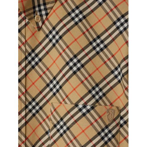 Burberry Chemise En Coton À Carreaux - Marron
