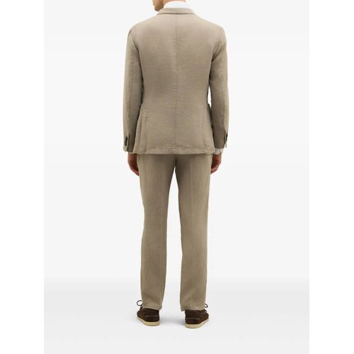 Boglioli Costume En Lin À Veste À Boutonnière Croisée - Tons Neutres