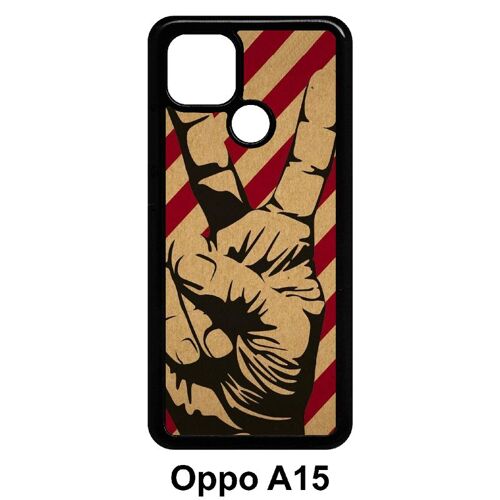 Coque oppo a15 - pop art victory - noir