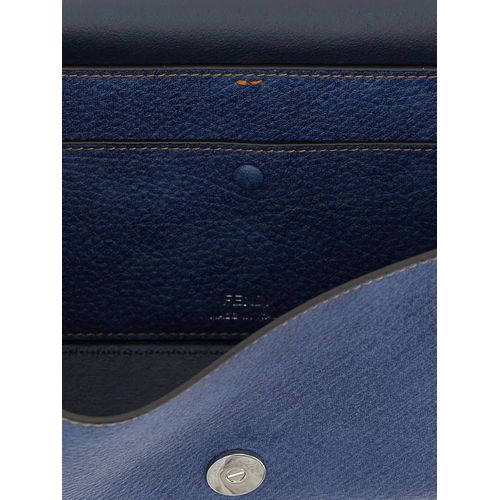 FENDI sac porté épaule Rome en cuir - Bleu
