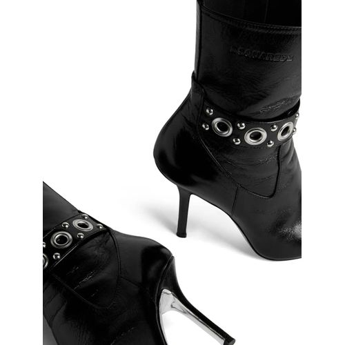 Dsquared2 Bottines Gothic En Cuir À Détails D¿?illets - Noir