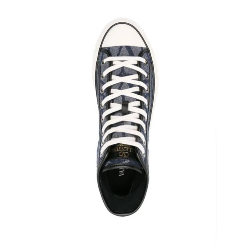 Valentino Garavani Baskets Montantes Vlogo Signature - Bleu
