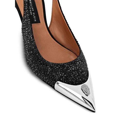 Philipp Plein Escarpins Ornés De Strass À Bride Arrière 55 Mm - Noir