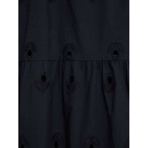 Desigual Robe Longue À Broderies - Noir