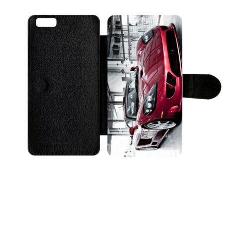 Etui À Rabat Iphone 6s+ - Voiture De Sport - Simili-Cuir - Noir