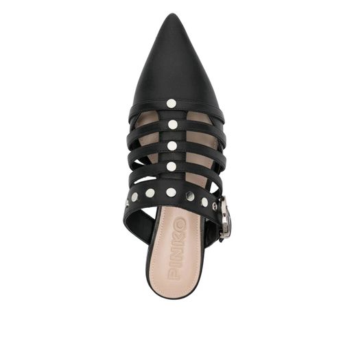 Pinko Mules En Cuir - Noir