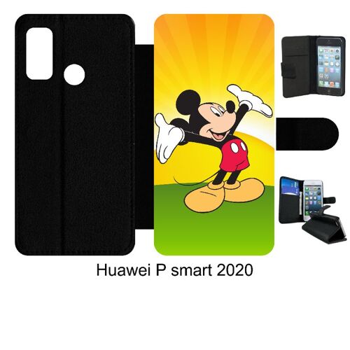 Etui À Rabat Huawei P Smart 2020 - Disney Mickey - Simili-Cuir - Noir