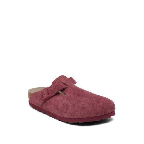 Birkenstock Mules Boston En Daim 'red' - Rouge