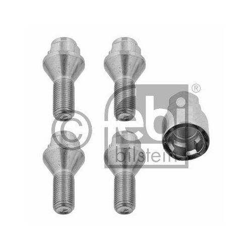 Jeu De 4 Vis Antivols De Roue Auto, Coniques 12x1,25x23 Febi 27051