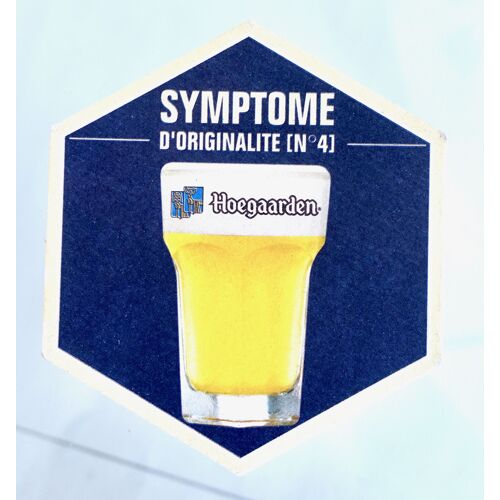 Ancien Sous-Bock Biere Blanche Hoegaarden. Symptômes D'Originalité N°4. Vous Ne Supportez Plus Les Verres Ronds.