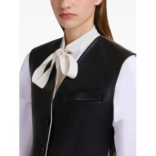 Marni Gilet En Cuir À Boutonnière - Noir