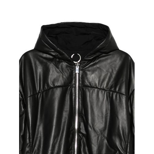 Heliot Emil Manteau En Cuir À Capuche - Noir