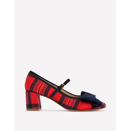 Chaussures Talons Carrés Avec N?ud Ornementésécossais Rouge