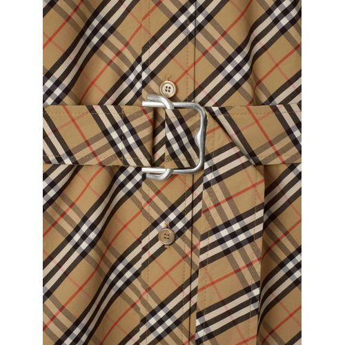 Burberry Robe En Coton À Carreaux - Tons Neutres