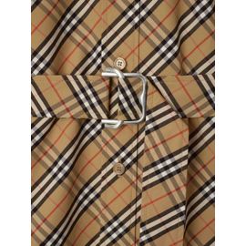 Burberry Robe En Coton À Carreaux - Tons Neutres