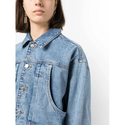 Moschino Jeans Veste En Jean À Coupe Crop - Bleu