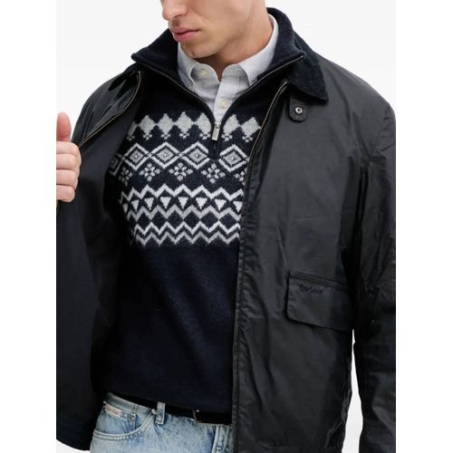 Barbour Veste Zippée Newbury À Col En Velours Côtelé - Bleu